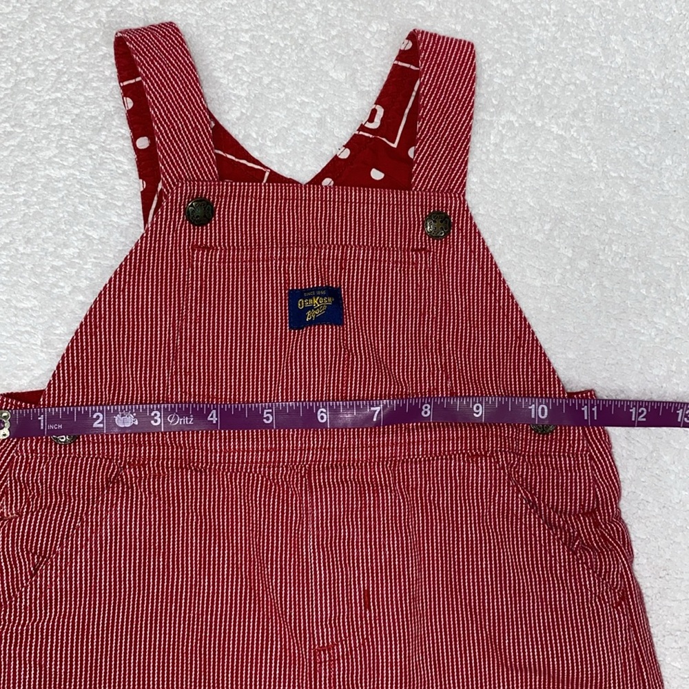 Oshkosh red engineer striped lined overalls 12m - Picture 8 of 8